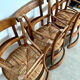 Lot de 6 chaises de ferme rustique début XX eme en bois / bistrot