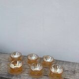 6 tasses à café en verre ambré 1970 italiennes