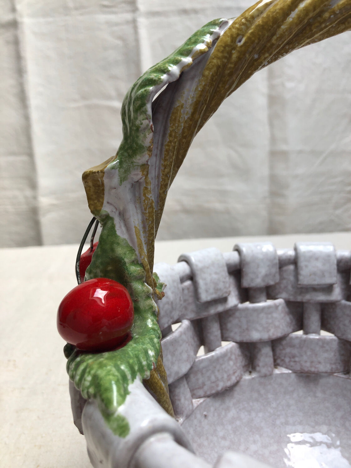 Cherry earthenware basket