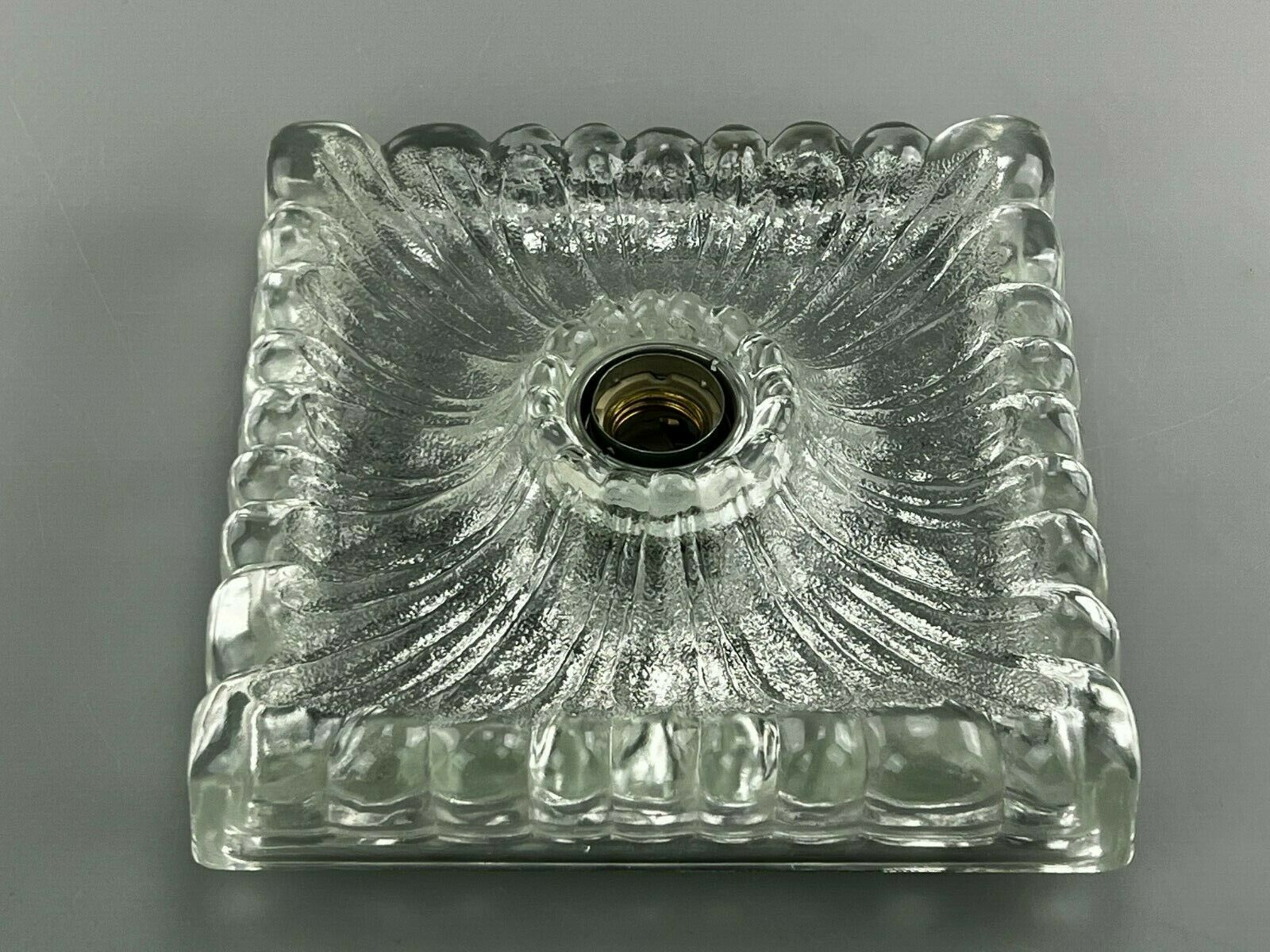 60s 70s lamp light wall lamp Hustadt Leuchten ice glass space age design 60s