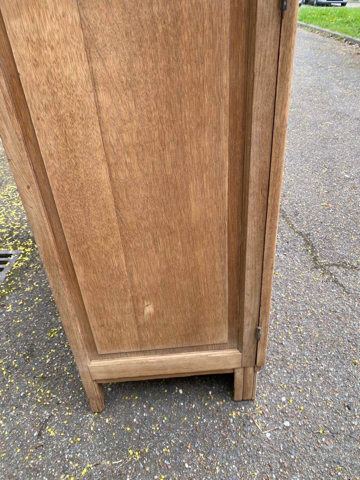 Art Deco vintage Parisian buffet renovated in solid wood and pink marble 123cm