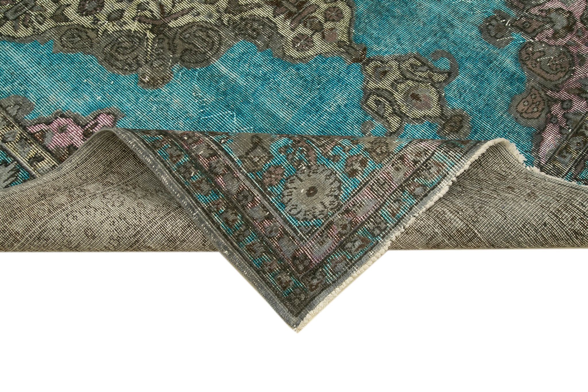Handmade carved anatolian 1980s 180 cm x 271 cm grey rug