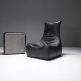 Stunning lounge chair The Rock in black leather by Gerard Van Den Berg - Montis