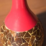 Pair of 1970s-80s Terracotta Vases with Inlaid Mosaic