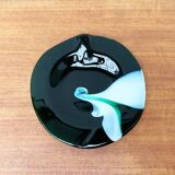 Artistic vintage German glass bowl plate by Hans Jürgen Richartz for Mathildenhütte, Solingen.