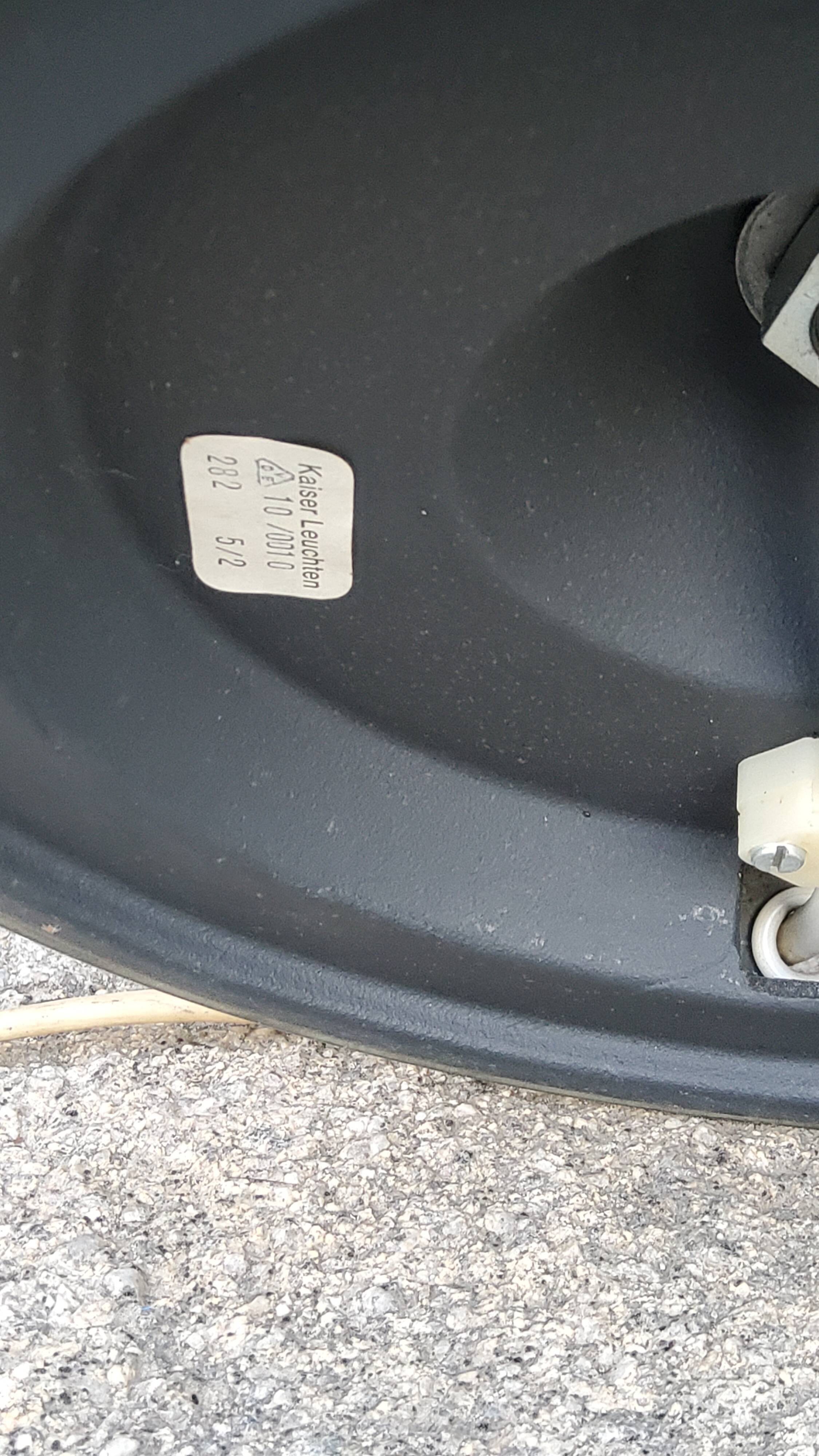 Pair of 70s Kaiser Leuchten lamps in brushed metal with original shades