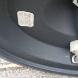 Pair of 70s Kaiser Leuchten lamps in brushed metal with original shades