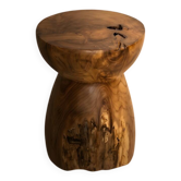 Arlo side table stool in hand-carved solid recycled teak