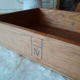 Bedside table oak compass legs - vintage