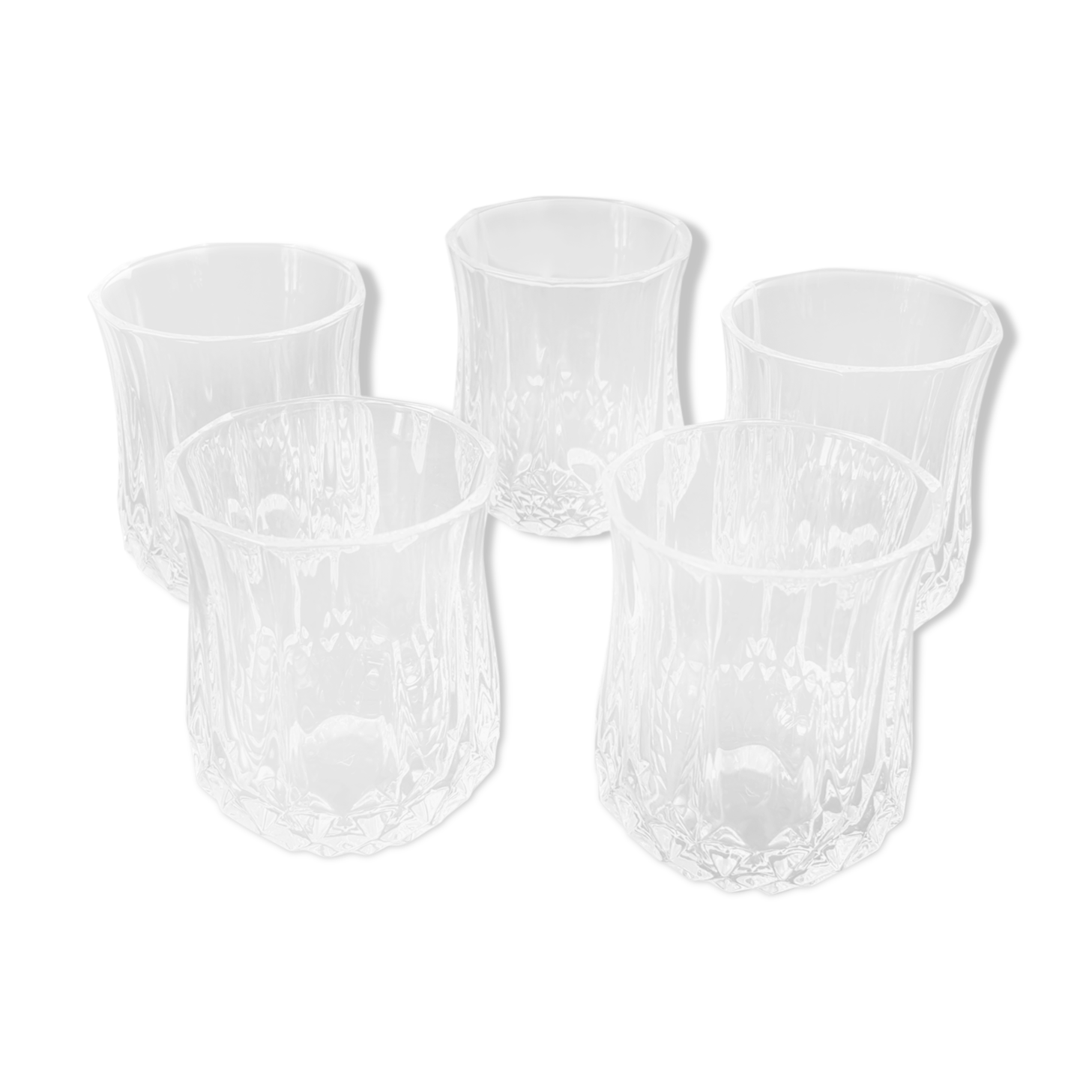 5 crystal liqueur glasses of longchamp model arques