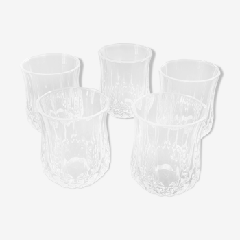 5 crystal liqueur glasses of longchamp model arques