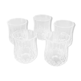 5 crystal liqueur glasses of longchamp model arques