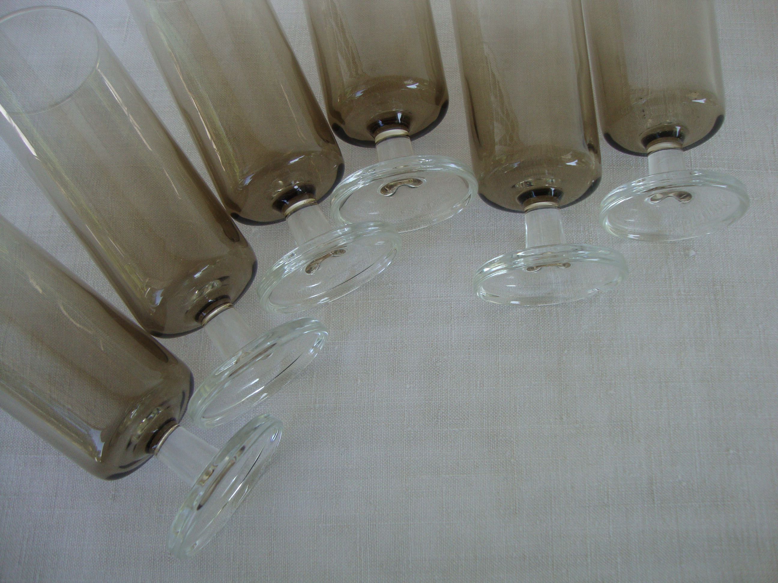 Set of 6 vintage champagne flutes