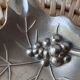 Silver-plated catchall - vine leaf with bunch of grapes