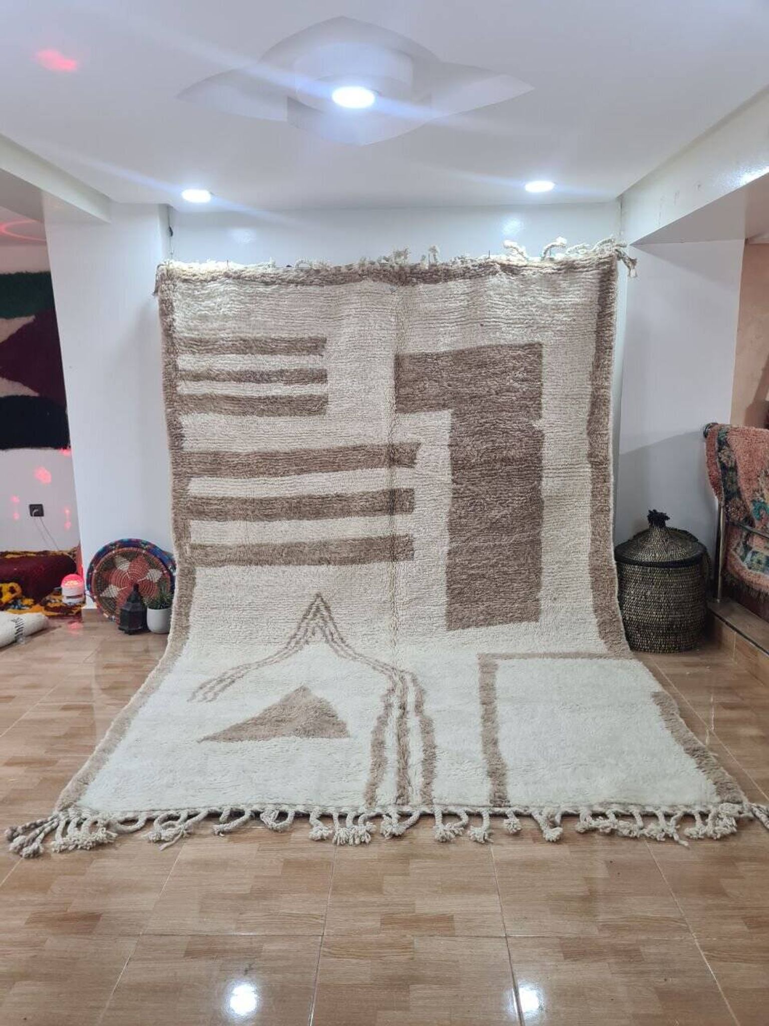 Handmade wool Berber rug 300X200 cm