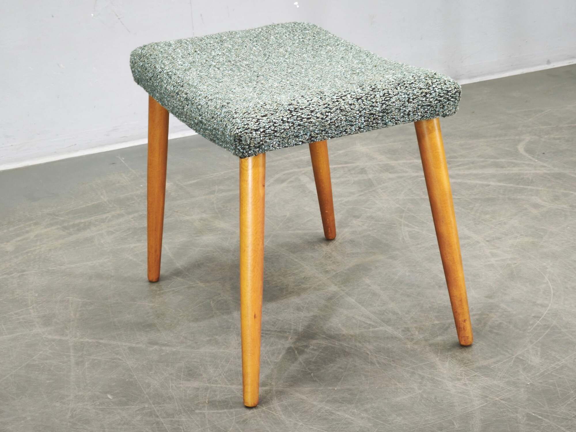 Danish Mid-Century Modern Stool in Beech and Upholstery, 1960s