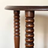 Spiral oak pedestal table