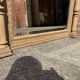 Mirror in oak aero erased wolf's head Henri II