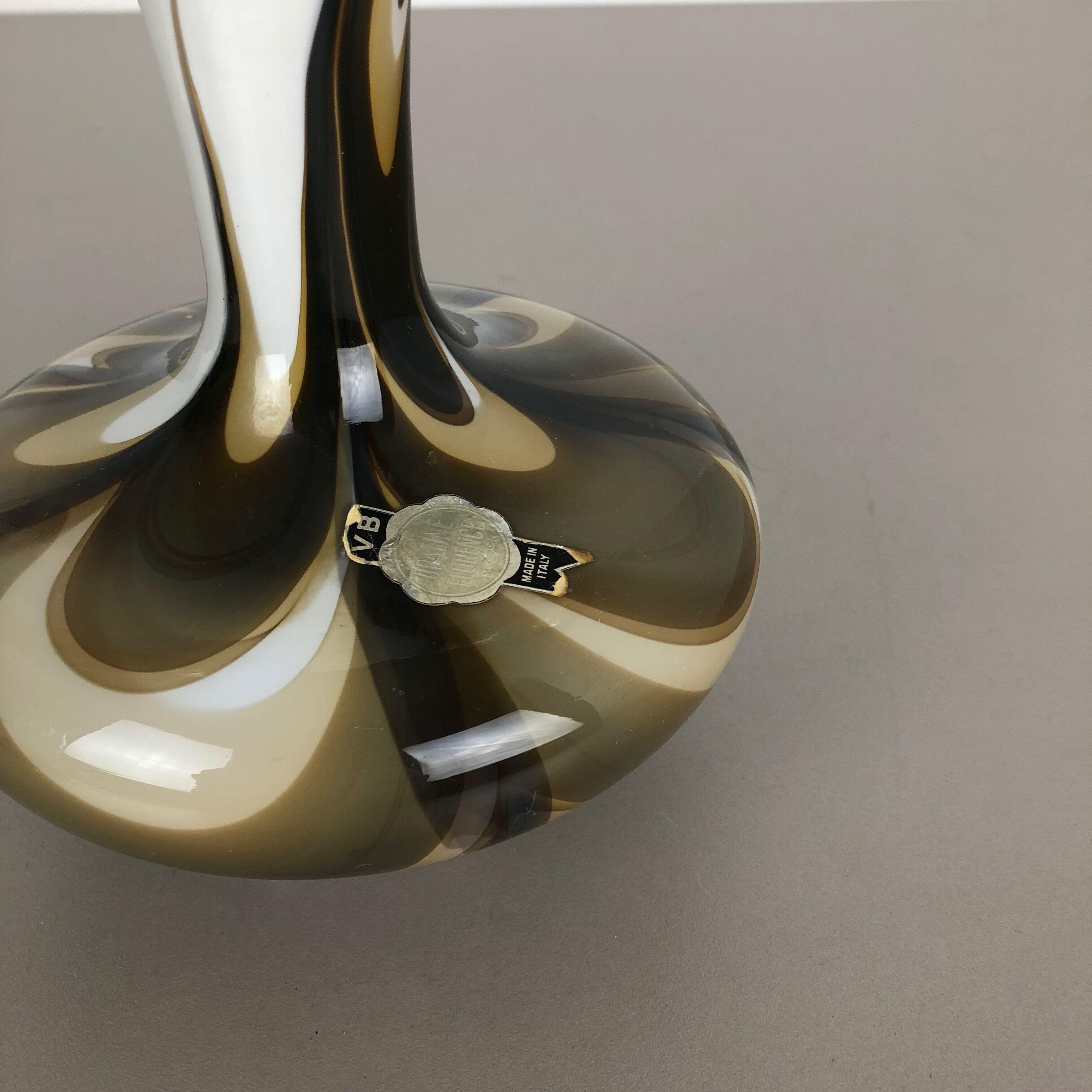 Rare Extra Large Vintage Pop Art Opaline Florence Glass Vase Design, Italy 1970s