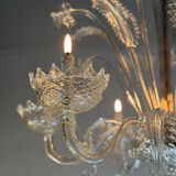 Venetian chandelier made of Murano glass, six light arms, circa 1940.