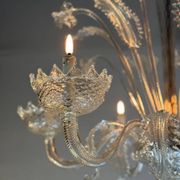 Venetian chandelier made of Murano glass, six light arms, circa 1940.