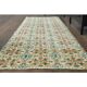 1970s vintage Turkish Oushak handmade wool cotton beige runner rug 85x270