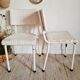 Vintage rattan bistro chairs white and metal