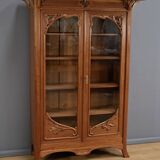 Blond Mahogany Bookcase, Art Nouveau – Early 20th Century