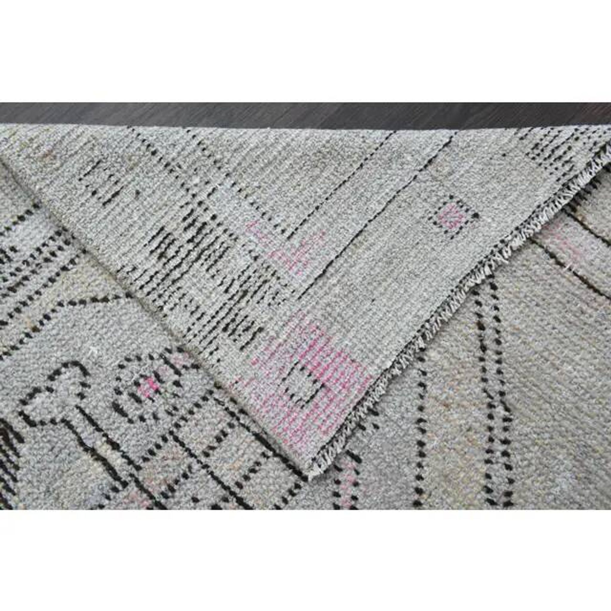 1970s Turkish Oushak Handmade Wool Cotton Beige Runner 77x245