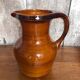 Old ST CLÉMENT vintage brown ceramic pitcher
