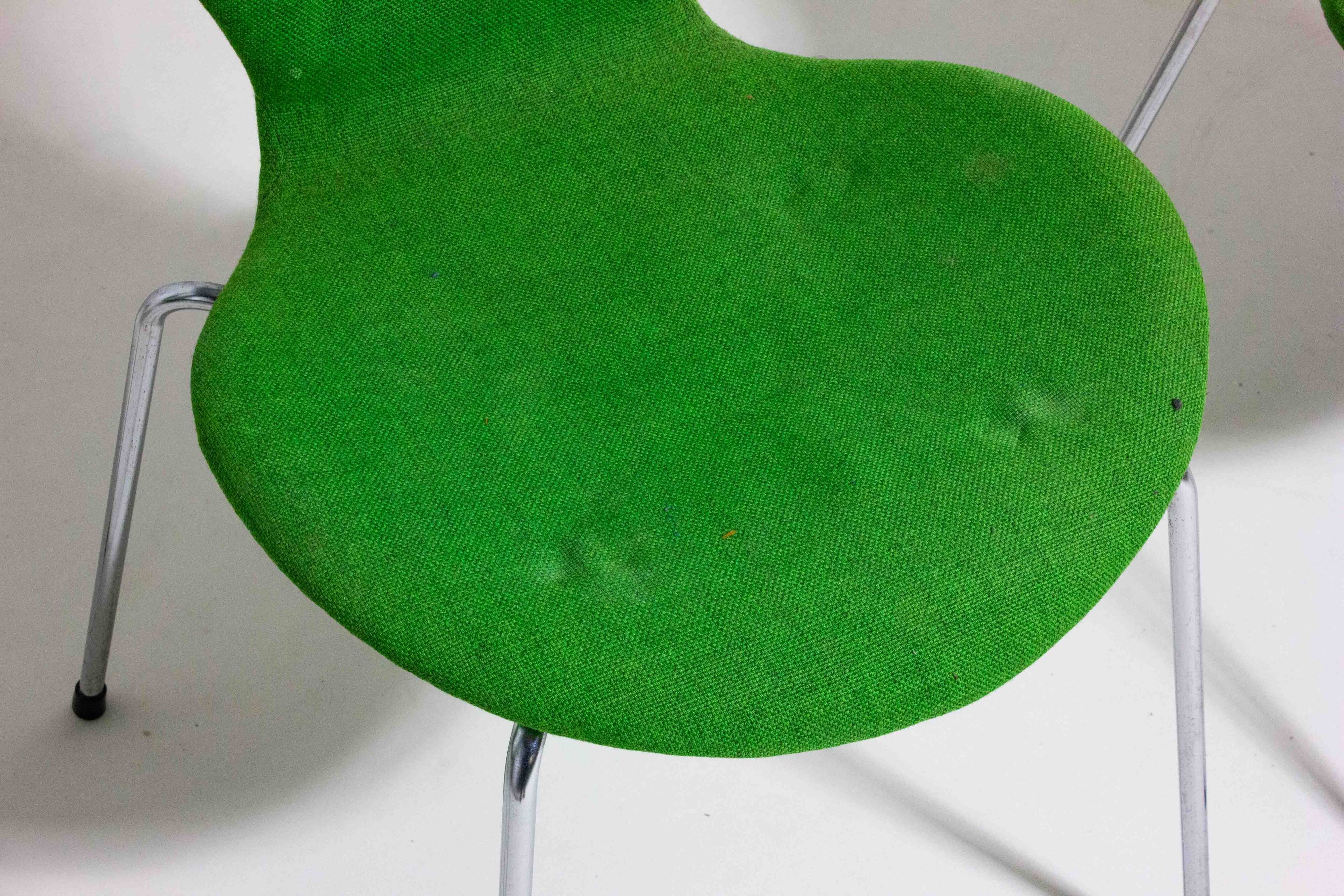 Set of 4 Fritz Hansen butterfly chairs in deep green fabric, 1980s