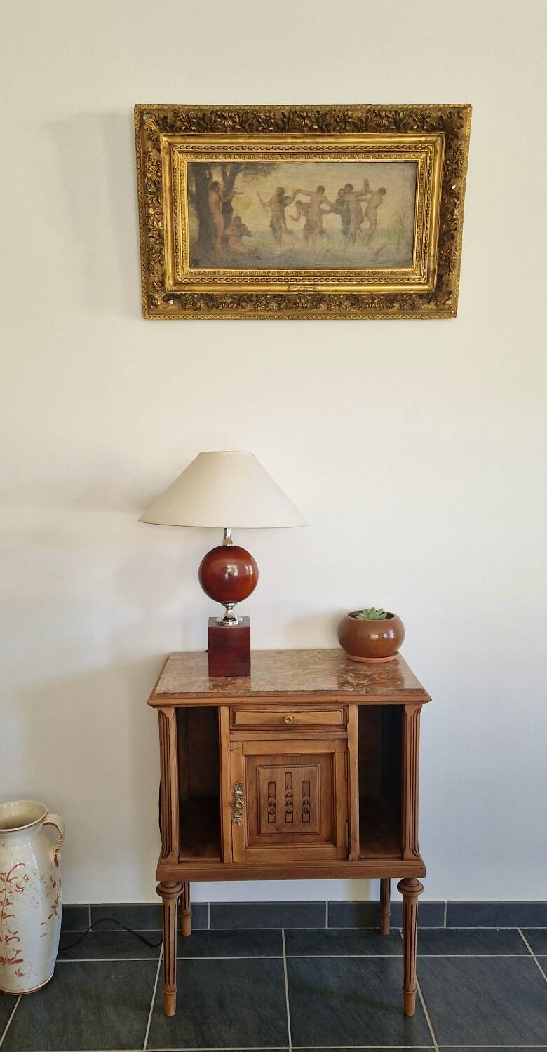 Barbier house lamp - Lacquered and chrome-plated metal - 1970s
