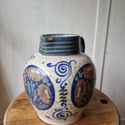 Antique ceramic pitcher jug elchinger fils alsace soufflenheim, art