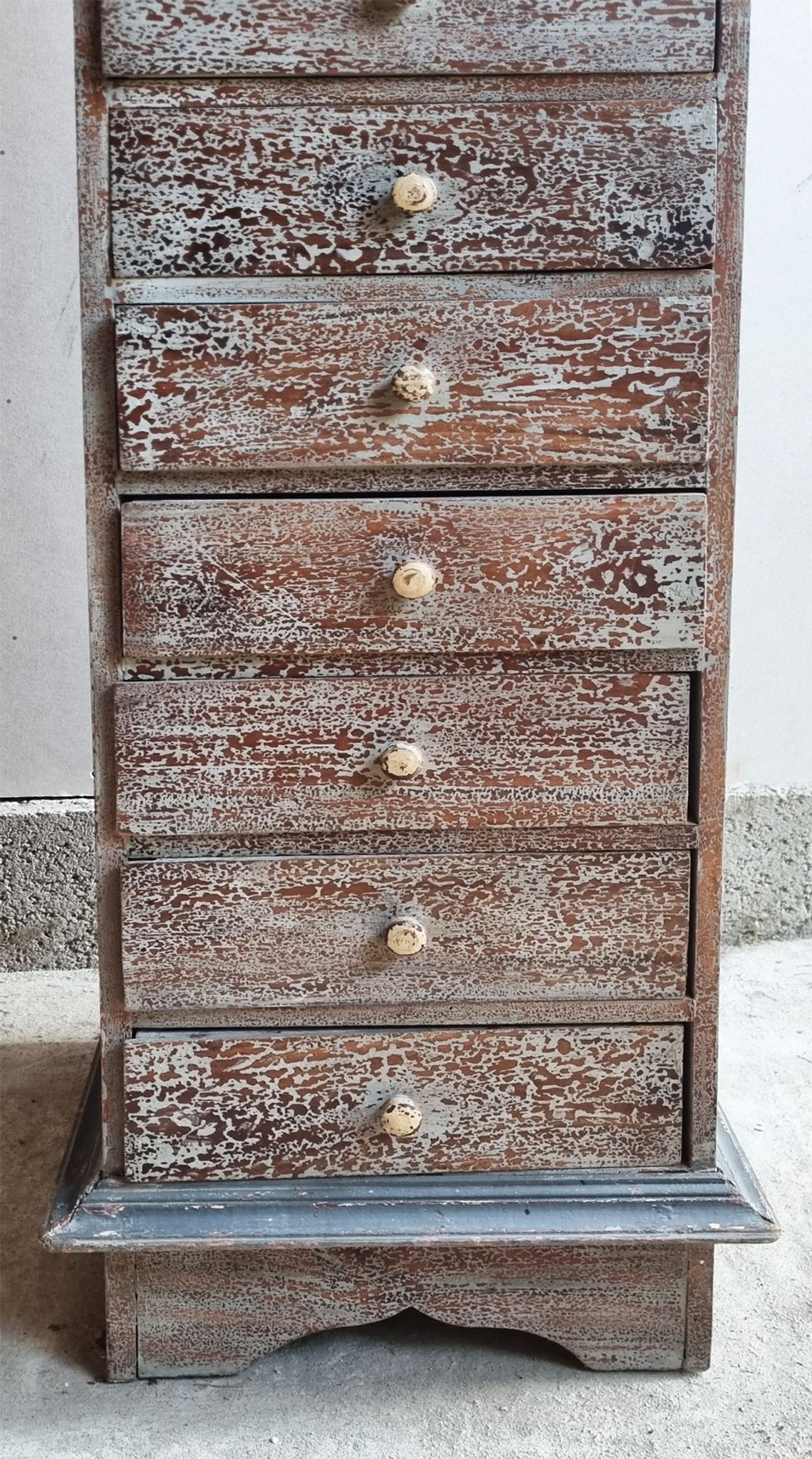 Colonne à tiroirs d'atelier, en bois, vintage, années 50