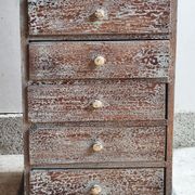 Colonne à tiroirs d'atelier, en bois, vintage, années 50