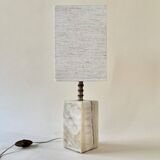 Onyx and brass lamp with a square shade.