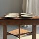 Set of 4 small dessert plates with a vintage stylised flower pattern.