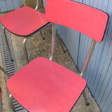 Set 4 chairs red formica