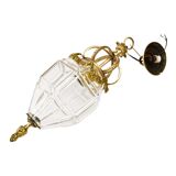 Lantern conical gilded beveled faceted glass old white XIXth