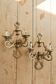 Pair of vintage brass wall sconces - 2 arms - Classic style