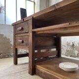 XL central island workbench oak