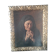 Tableau ancien portrait vieille dame