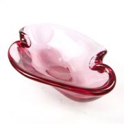 Mid-century modern fruit bowl, glass, Val Saint Lambert, Belgium, 1950s