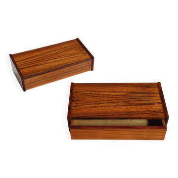 Tables de chevet flottantes en palissandre vintage. Ensemble de deux. Années 1960.