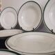 10 deep plates Moulin Des Loups Hamage green border