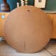 Large vintage circular mirror, plastic frame.