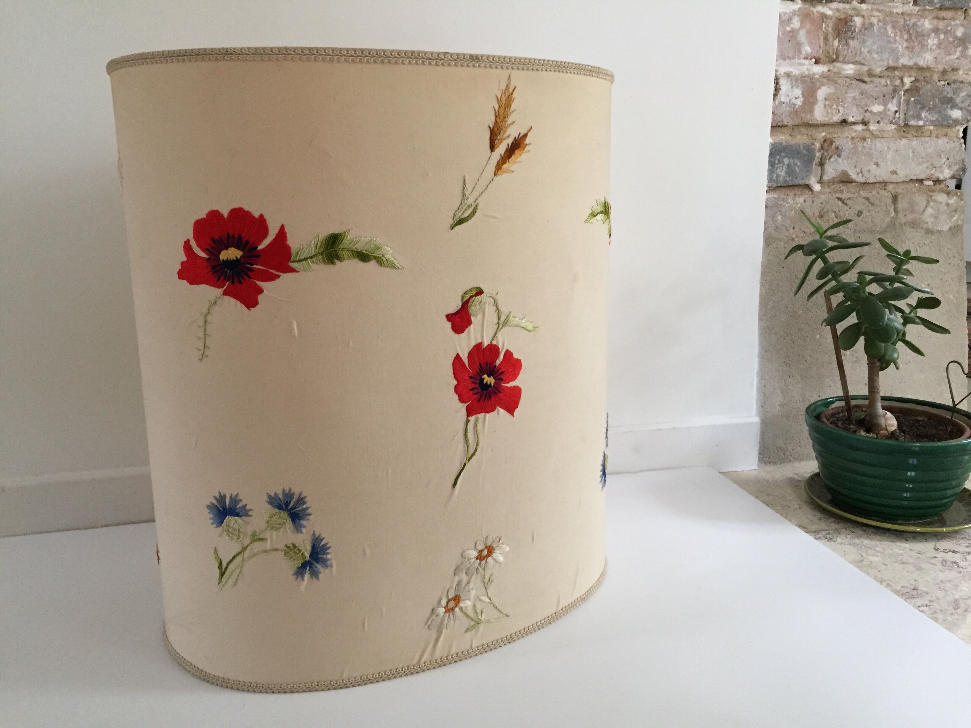 Handmade vintage oval lampshade