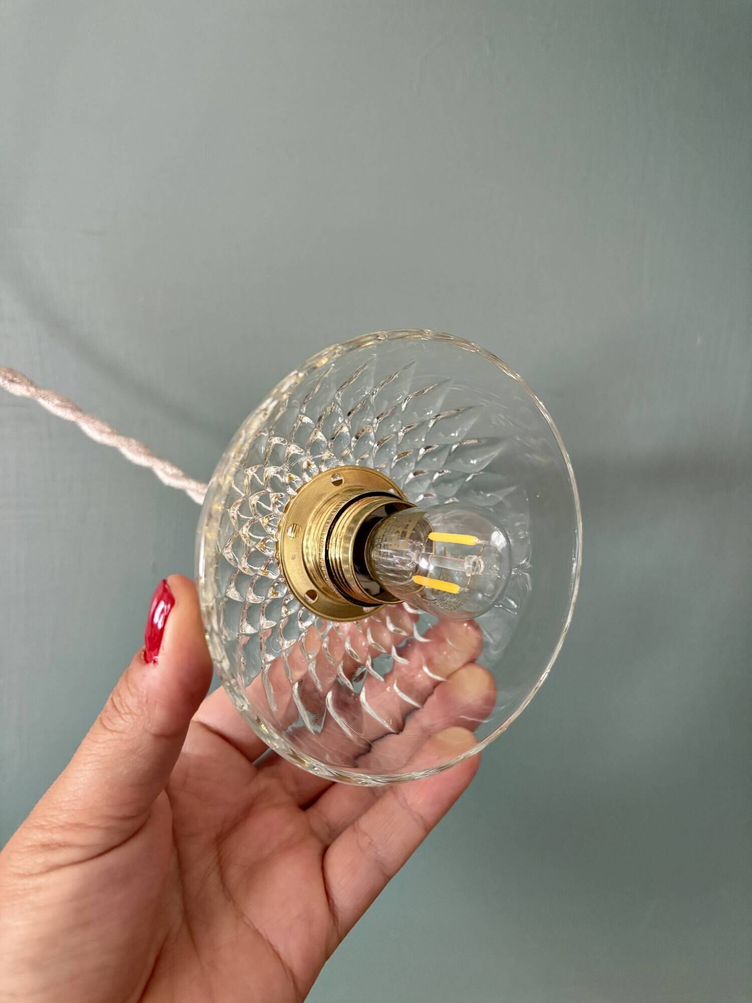 Vintage glass pendant light - tableware collection (UD1)