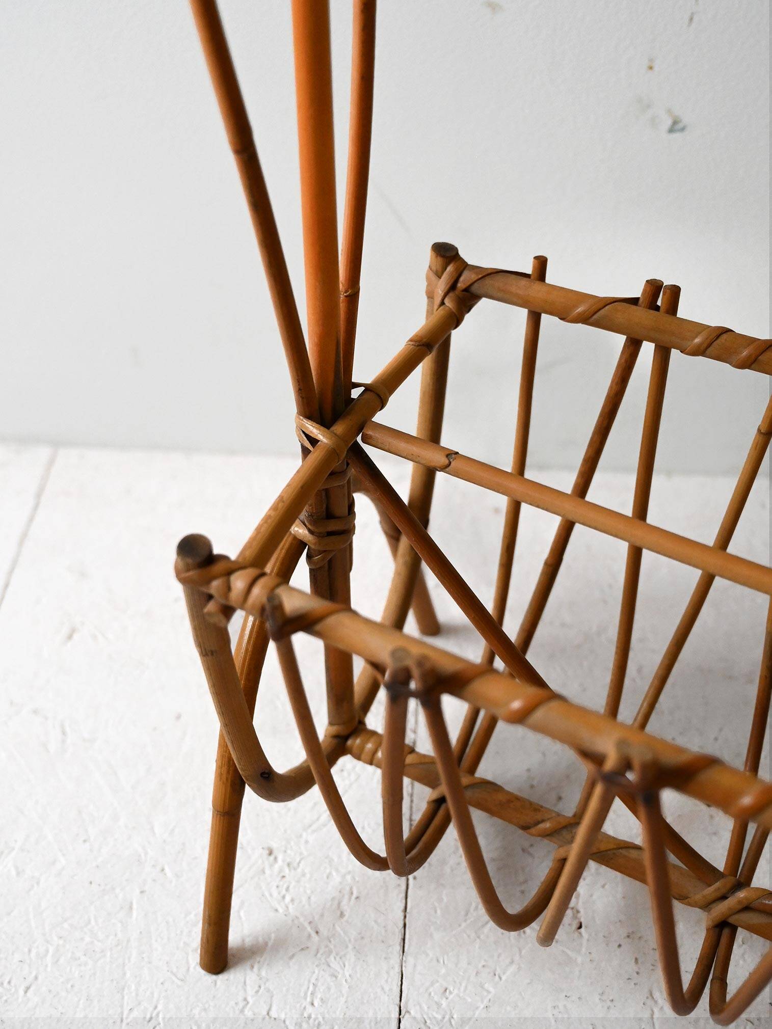 Vintage Swedish Bamboo Magazine Rack
