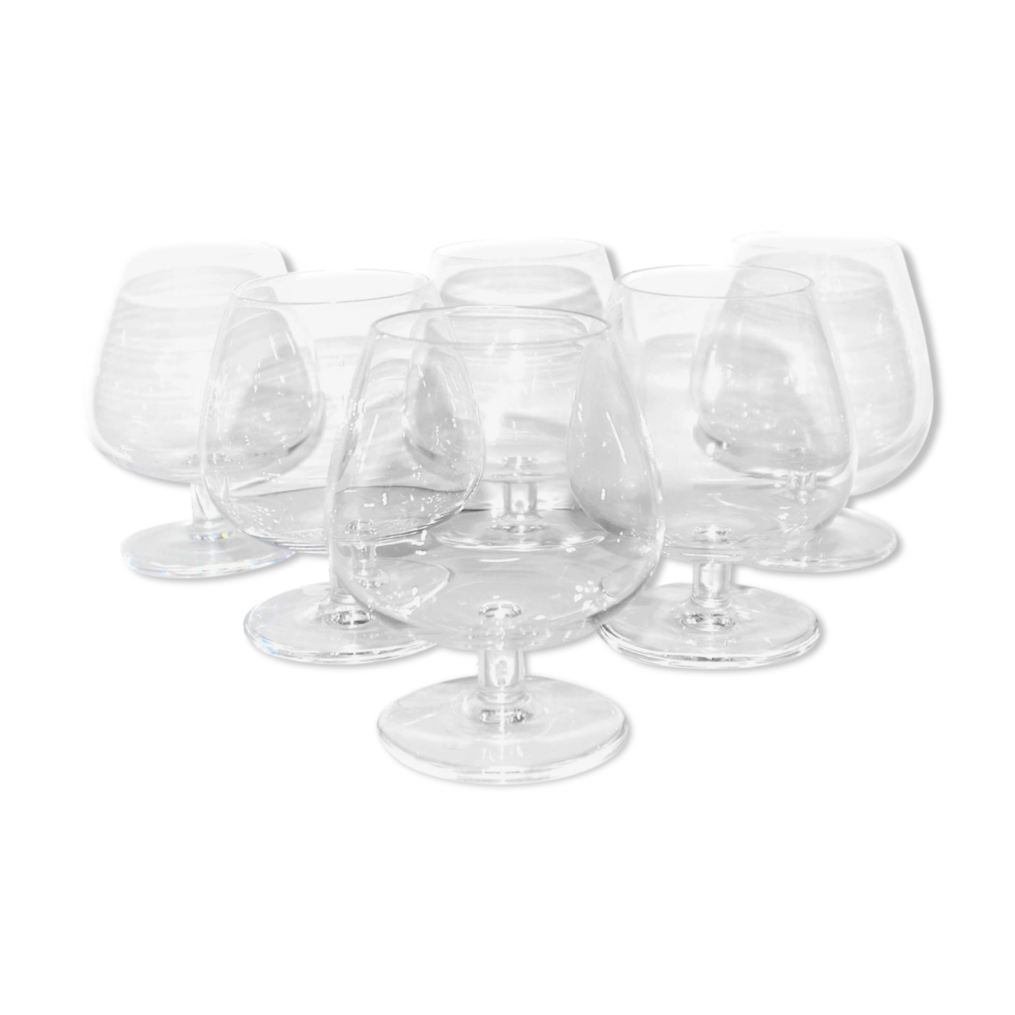 Series of 6 glasses vintage crystal cognac balloon Saint-Louis
